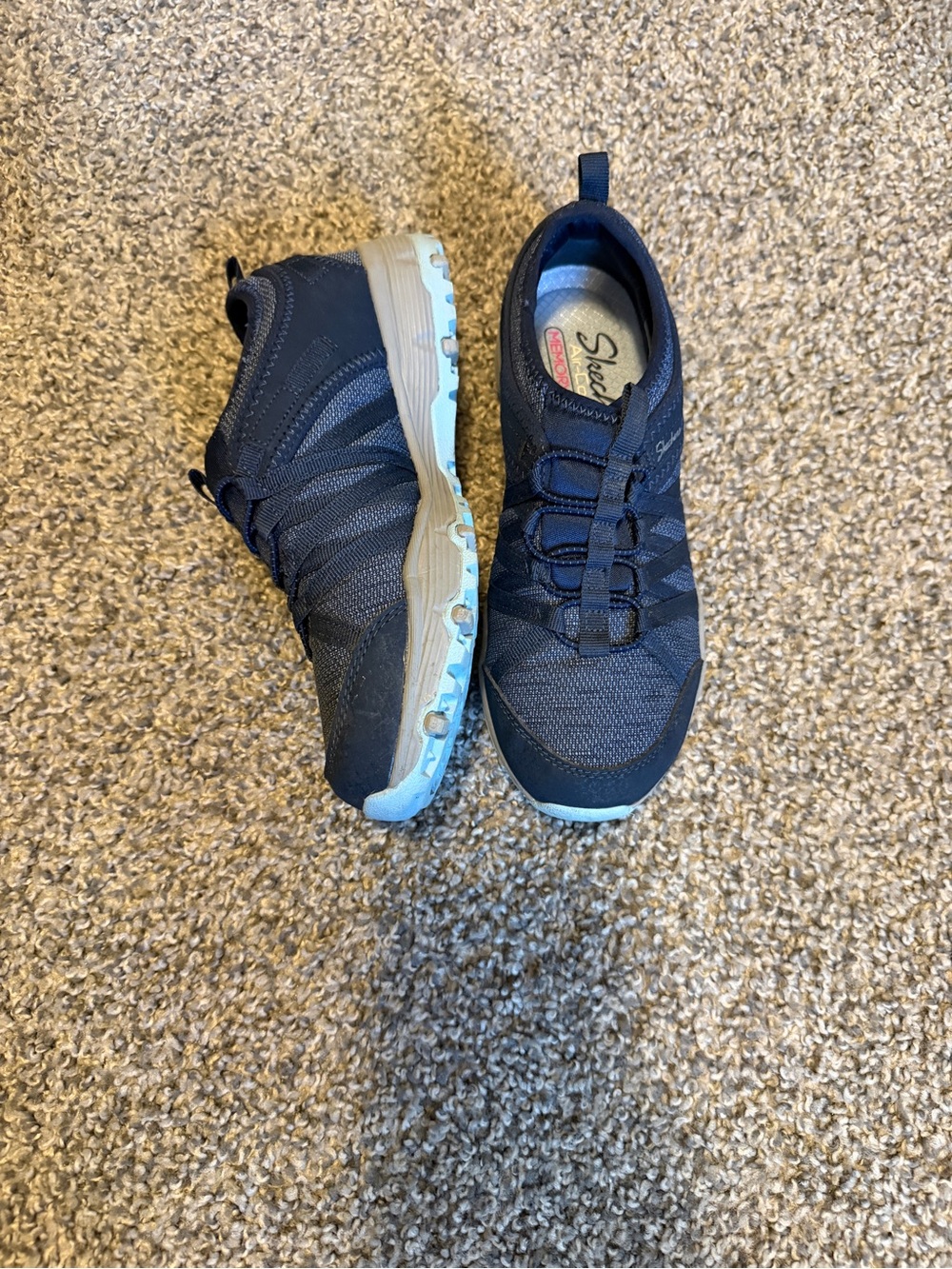 Skechers Navy Blue Memory Foam Slip-On Sneakers - Picture 11 of 12